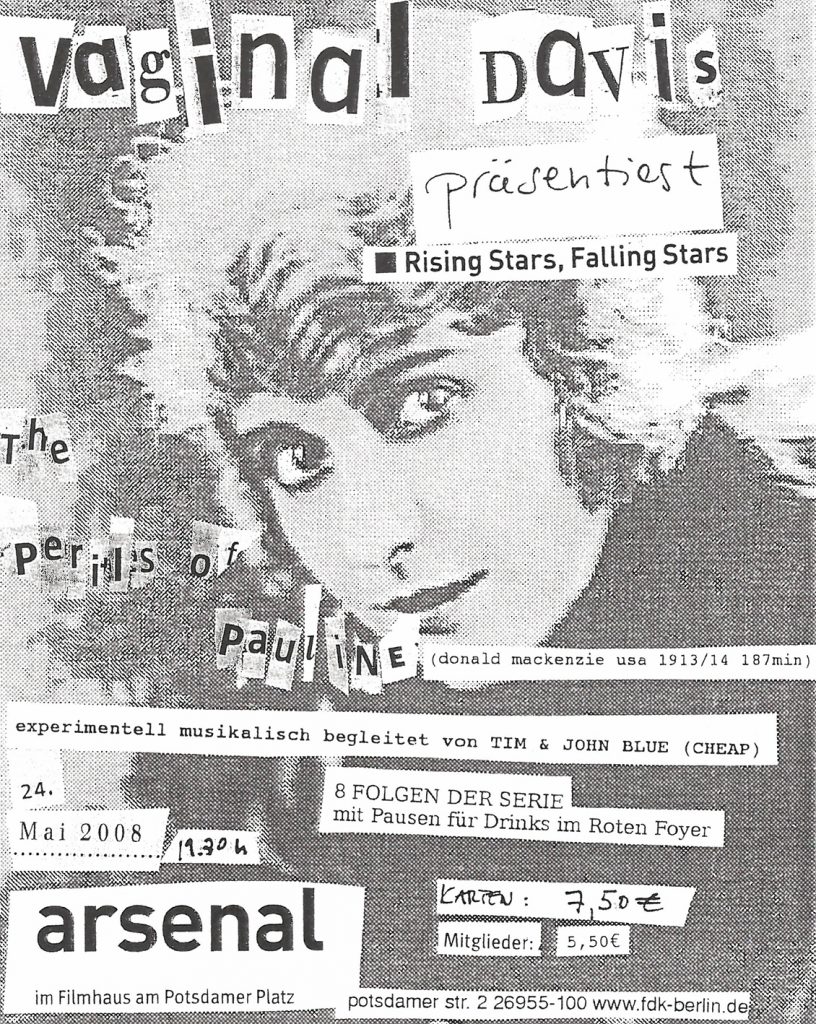 [Fig. 1] Flyer for “Rising Stars, Falling Stars” at Arsenal—Institute for Film and Video Art, Berlin, May 24, 2008 (Source: Vaginal Davis Collection, Marc Siegel, Berlin 2008)